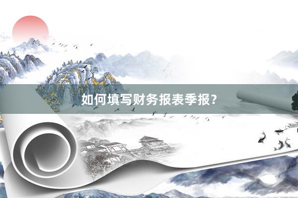 如何填写财务报表季报？